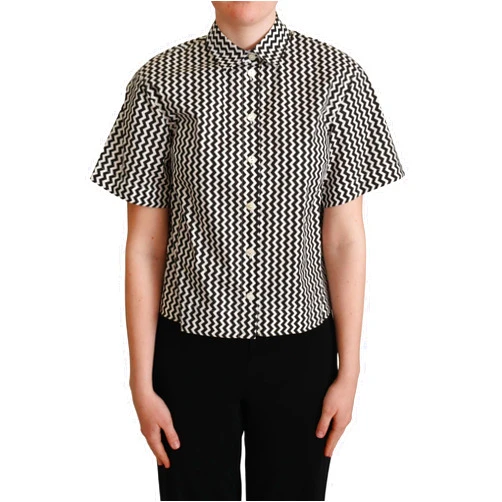 Dolce & Gabbana Zigzag Elegance Cotton Polo Women's Top