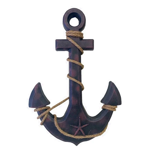YUMBOR Rainbow Handcrafts Rustic Nautical Wooden Anchor with Rope Crosses Wall Art Decor,Hanging Wood Crossbar Anchor Decorative Home Bathroom Office Beach Themed Home Decoration 18''H