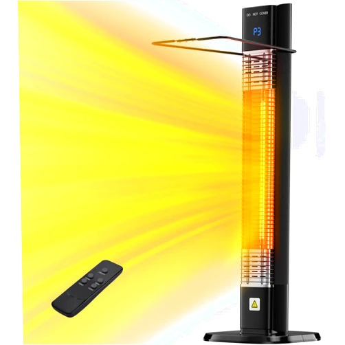 Mountman 1500W Outdoor Heater,Patio Heater with Remote, 3 Modes, 24H Timer, Carbon Fiber Heating Tube, Tip-Over & Overheat Protection, Electric Space Heaters for Indoor,Outdoor,Garage,Backyard