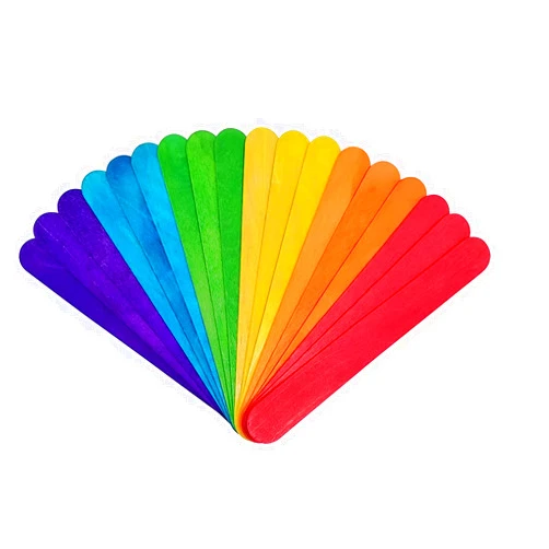 KTOJOY 6” 100 Pcs Colored Jumbo Wooden Craft Sticks Wooden Popsicle Colored Craft Sticks Stick 3/4”Wide Treat Sticks Ice Pop Sticks for DIY Crafts，Home Art Projects, Classroom Art Supplies