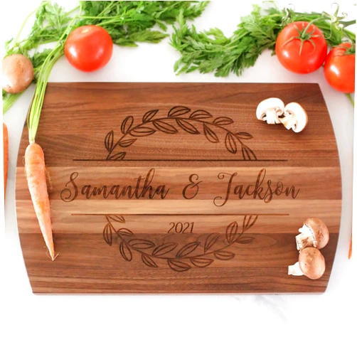 Blue Ridge Mountain Gifts Personalized Laser Engraved Wooden Cutting Board New Home Essentials - Customized Chopping Board for Weddings, Anniversaries, Birthdays - Gifts for Mom, Gifts for Grandma