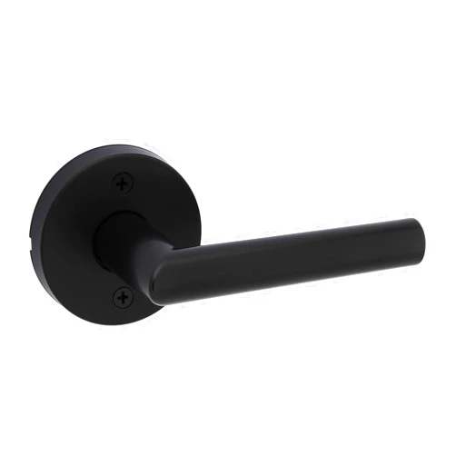 Kwikset Milan Dummy Door Handle, Single Sided Lever for Closets, French Double Doors, and Pantry, Matte Black Non-Turning Reversible Interior Push/Pull Lever, FeaturIng Microban