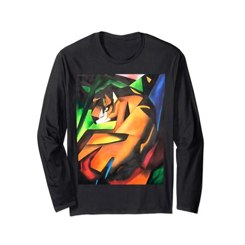 Tiger Art Tees And Awesome Big Cat Gifts by taiche Tiger In Geometric Art Style Long Sleeve T-Shirt