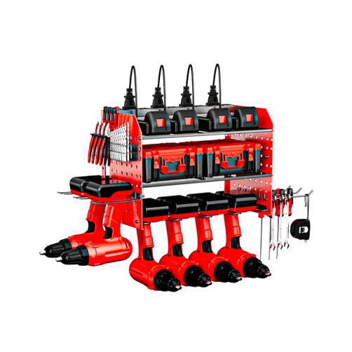 BVKGH Power Tool Organizer with Charging Station, 6 Drill Holder Wall Mount, 3 Layer Garage Tool Organizer with Hooks, Screwdriver, Drill Bit Rack, Heavy Duty Utility Shelf for Garage, Gifts for Men