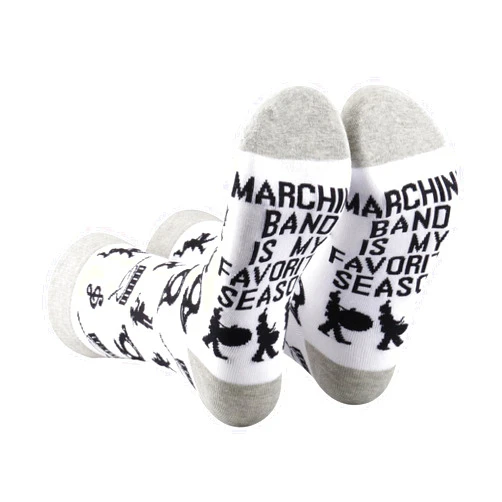 PXTIDY 2 Pairs Marching Band Socks Marching Band Gift Drummer Trumpet Flute Player Gift Marching Season Socks
