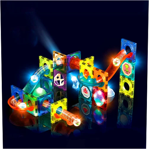 LHZMD Magnetic Building Blocks Tiles, 3D Pipe Construction Toys for Kids 3 4 5 6 7 8 Year Old STEM Magnet Tiles Set Creativity & Educational Building Toys Game Gift for Boys & Girls,A