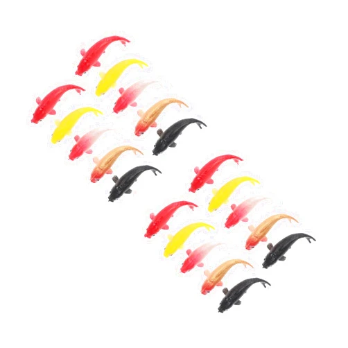LOGOFUN 20PCS Miniature Fish Models Tiny Fish Figures Mini Resin Realistic Goldfish for Micro Landscape Aquarium Home Display Decor - 5 Colors 2CM