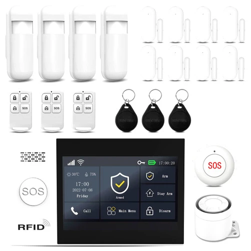 PGST Wireless Home Alarm System 21-Piece Kit, WiFi/4G Alarm System for Home Security with Phone APP Alert (Door Sensors,Alarm Siren, Remote, Motion Detector) for Home, Apartment, Work with Alexa