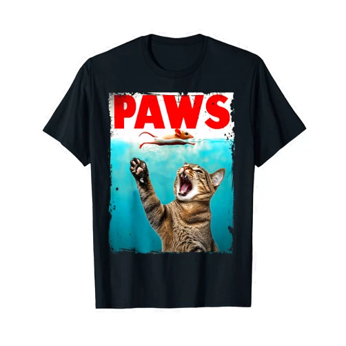 Paw-some Kitty Cats USA Gift Idea Paws Cat and Mouse Top, Cute Funny Cat Lover Parody T-Shirt