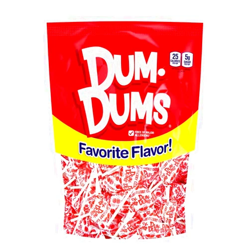 Dum Dums Lollipops Cherry Flavor 1-50 Ct Bag