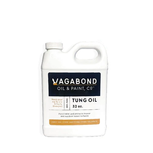 Vagabond Oil & Paint, Co Vagabond Oil & Paint Co. - 100% Pure Tung Oil, Waterproof Natural Wood Finish & Sealer - 32 Fl Oz Bottle
