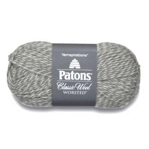 Patons Classic Wool Yarn, 3.5oz, Gauge 4 Medium, 100% Wool Light Grey Marl - For Crochet, Knitting & Crafting