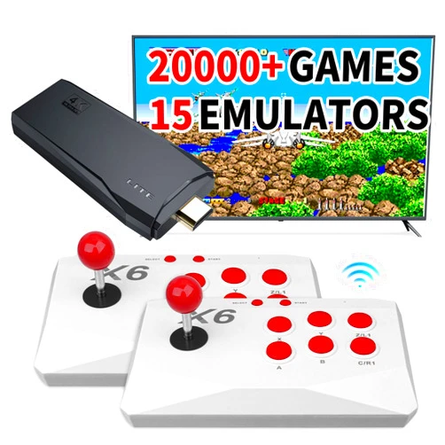 Amliywave Retro Gaming Console, Video Game Mini Stick with Built-in 15 Emulators, 20800+ Games, Dual 2.4G Wireless Arcade Stick Controllers, 4K HD Output, Classic Mini Retro Game Console Ideal Gift 128G