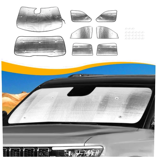 Hoolcar Windshield Sunshade Front & Side & Rear Window Sun Shade Sunscreen Heat Insulation Sun Visor Sun Reflector Fit for Jeep Grand Cherokee 2022-2024, 8PCs, Exterior Accessories