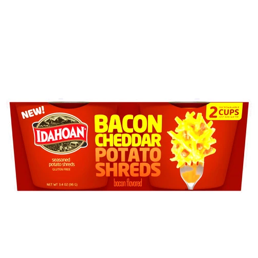 Idahoan Bacon Cheddar Potato Shreds 3.4 oz (pack of 12)