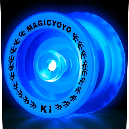 MAGICYOYO Responsive YoYo K1 for Kids 8-12 or Above with Yoyo Storage Bag + 12 Yoyo Strings,Yo-Yo Glove,Unresponsive Bearing Kit for Advanced Yoyo Tricks (Glow in The Dark Blue)