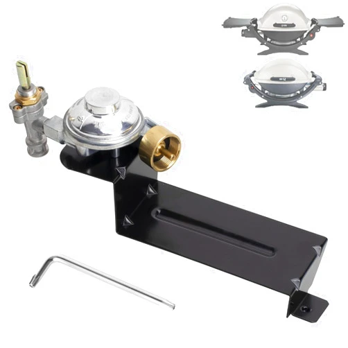 PETKAO 80476 Gas Grill Valve & Regulator Assembly Parts for Weber Grill Regulator Replacement Weber Q 200/220 Series Part (2003-2013), for Weber Q Grill Parts 394001 396000 396001 396002 566001 566002 566801
