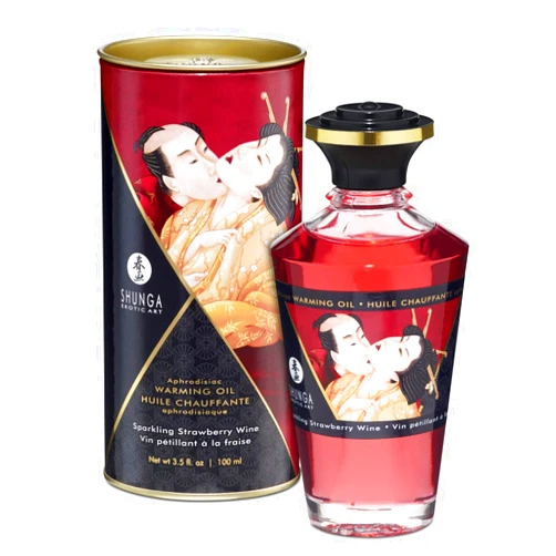 HnBlist New - Aphrodisiac Warming Oil - Strawberries & Champagne Shunga