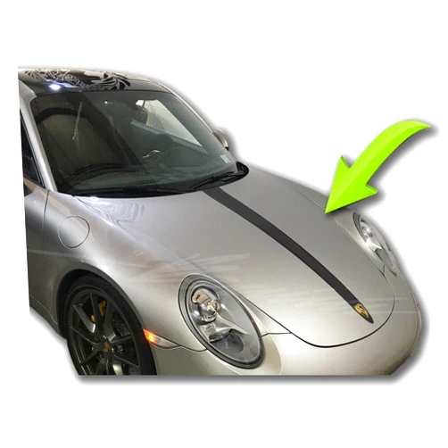 Benini Design Studio Hood Racing Stripes Vinyl Decals Graphics Kit - Compatible with Porsche 911 996 997 991 992 GT3 GT2 Turbo (991/992, Gloss Black)