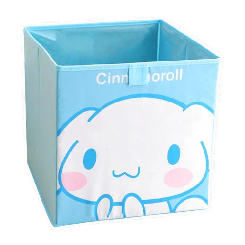 ROFOLO 13”×13” Cute Large Capacity Collapsible Storage Bin, 36L Kawaii Cartoon Foldable Basket Organization Box for Closet, Shelves, Offices, Bedroom and Toys Storage(Blue-Cinna)