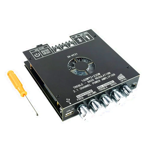 Hosyond TDA7498E Bluetooth Amplifier Board 160W×2+220W Subwoofer 2.1 Channel Audio Receiver Power Amplifier Module with Treble and Bass Control for DIY Speakers