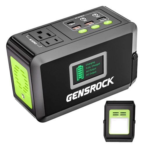 GENSROCK Portable Power Bank, 24,000mAh Portable Laptop Charger with 150W Peak AC Outlet, 8-Port Compatible with iPhone Series, MacBook, Dell, Samsung for Outdoor Camping Home Office Emergency.