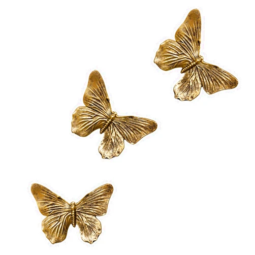 GUSFREUD 3D Butterfly Wall Decor Set – Resin Wall Decorations for Living Room, Bedroom, Garden, Yard, Outdoor and Gallery Walls - Antique Copper - Set of 3