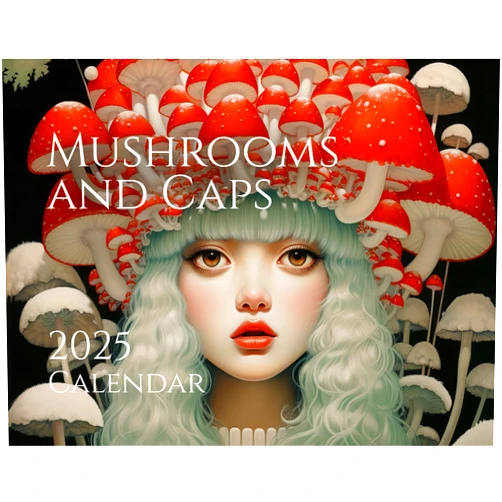 Generic 2025 Wall Calendar Mushrooms and Caps - Vintage Wall Art and Home Decor, Perfect for Bedroom, Kitchen and Office, Hangable Planner, Spiral Bound, Space For Appointments, Beautiful Design