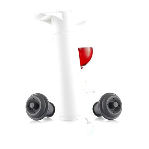 Kitchen Correct Wine Saver Giftpack, White - 1 Pump & 2 Stoppers
