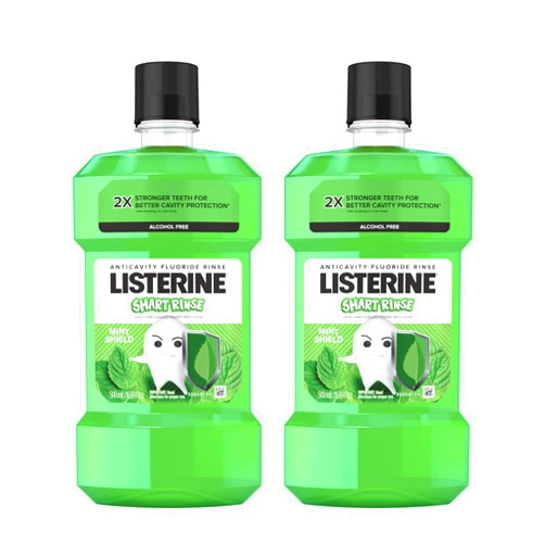 Listerine Total Care Kids Mouthwash, ADA Accepted, Alcohol-Free Anticavity Sodium Fluoride Mouthwash, Oral Rinse for Dental Cavity Protection, Mint Shield Flavor, Convenience Pack, 16.9 Oz, 2-Pack