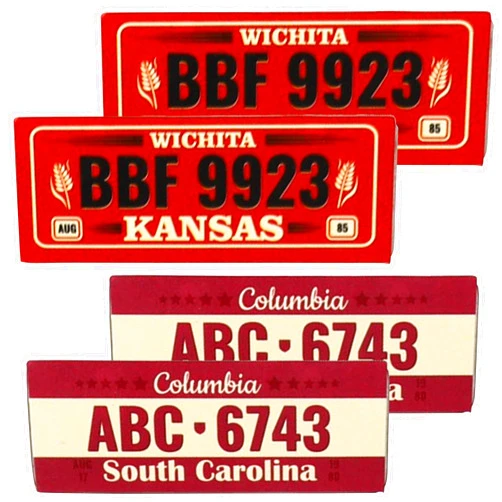 HIRCQOO 4PCS HIRCQOO Metal RC Car License Plate Kit Decorations Accessories Compatible with Traxxas TRX-4 Tamiya CC01 Axial SCX10 D90 1/10 RC Crawler Car (BBF9923+ABC6743)