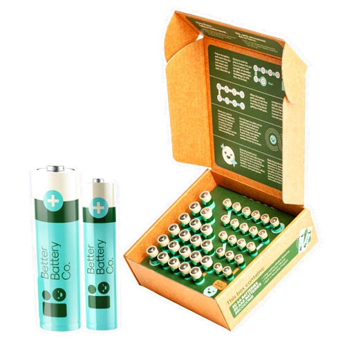 Better Battery Co. Combo Pack – 40 Battery AAA & AA Variety Pack – High-Performance Carbon Neutral Batteries with Organizer Box & Built-in Recycling Program – Bulk Combo Set 20x AA, 20x AAA