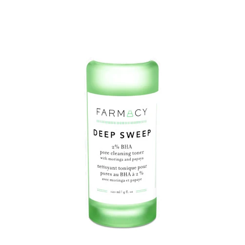 Farmacy 2% Salicylic Acid Toner for Face - Deep Sweep Gentle BHA Exfoliant for Oily Skin - Refines Texture with Papaya Enzymes & Moringa Water for a Healthy-Looking Complexion (120ml)