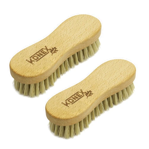 KONEX Stiff Bristle Brush 2-Pack, Heavy-Duty Peanut-Shaped Bristle Brush for Cleaning, Hard Bristle Brush for Tough Surfaces, Durable and Long-Lasting Design for Home and Industrial Use