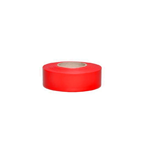 NMC FT1 Flagging Tape - 1.1875 in. x 300 ft., Red, Blank Non-Adhesive Vinyl Marker Tape, 3 mm Thickness