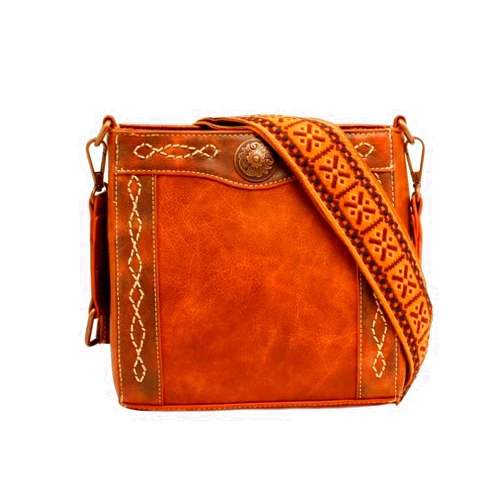 Blazin Roxx Women's Ivy Copper Concho Concealed Carry Crossbody Bag Tan One Size