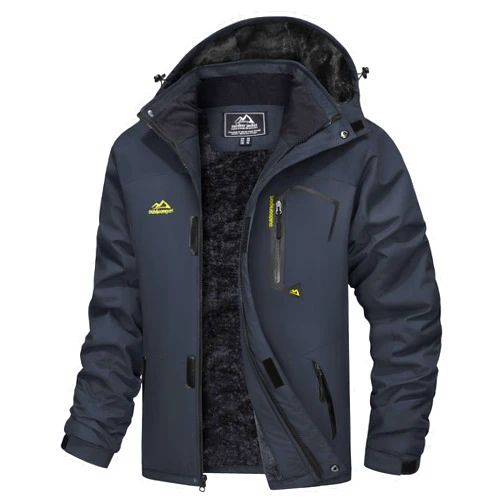 MAGCOMSEN Men's Winter Coats Water Resistant Ski Snow Jacket Warm Fleece Jacket Parka Raincoats With Multi-Pockets