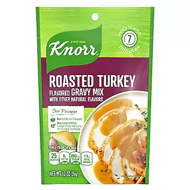 Knorr Turkey Gravy Mix For Delicious Easy Meals and Side Dishes Roasted Turkey Sauce and Gravy With No Artificial Flavors, No Added MSG 1.2 oz Roasted Turkey Gravy 1.2 Ounce (Pack of 1)