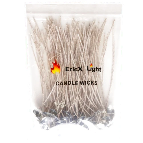 EricX Light 100 Piece 8 inch Soy Wax Candle Wick,Cotton & Paper Interwoven core,Large,for Candle Making,Candle DIY