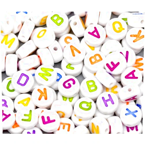 Rockin Beads (TM) Rockin Beads Brand, 450 Mixed White Acrylic Alphabet/Letter 