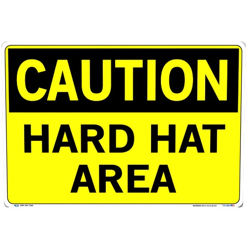 Vestil SI-C-43-D-LB-011 HARD HAT AREA Caution Label, Vinyl, 0.011