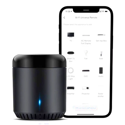 Broadlink WiFi Smart Home Hub RM Mini 3 (2.4 GHz Wi-Fi Only) IR Automation Learning Universal Remote Control for TV Compatible with Alexa, Google Home, IFTTT