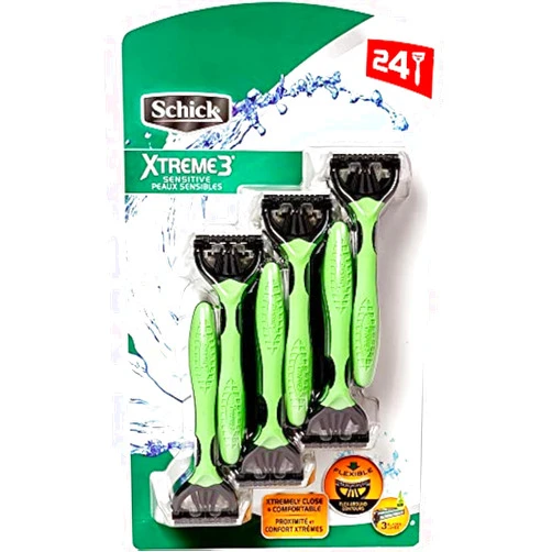Schick Xtreme 3 Sensitive Disposable Razor (24 Count/Sensitive Skin)