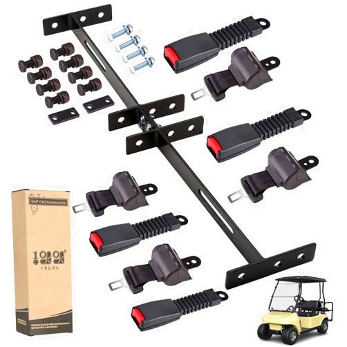 10L0L Universal Golf Cart Seat Belts, Retractable Belts with Bracket 42