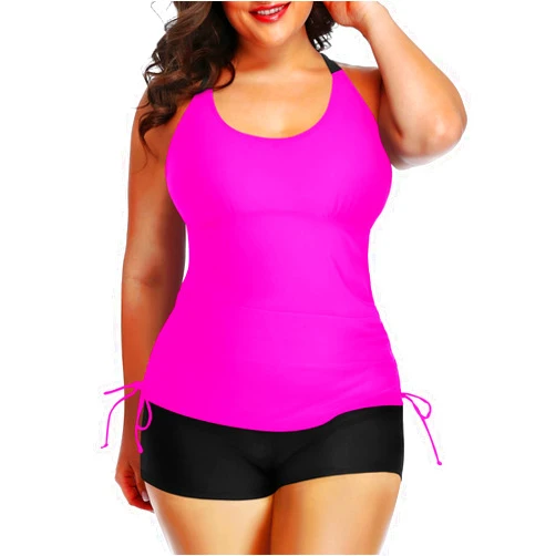 Yonique Women Plus Size Tankini with Shorts Two Piece Bathing Suits Athletic Swimsuits Tummy Control Swimwear