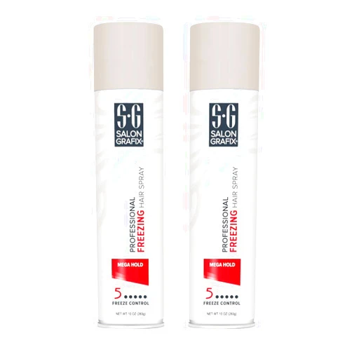 Salon Grafix Hairspray Freezing Mega Hold 10 Ounce (295ml) (2 Pack)