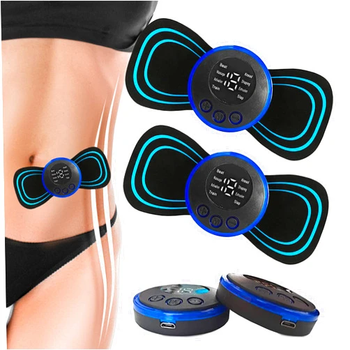 PLENO 2 Mini Muscle Body Massager Host with 2 Replaceable Pads and 19 Speed 8 Modes for Pain Relief for Full Body and Relaxation of Arm, Leg Shoulder, Waist