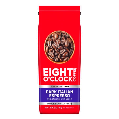 Eight O'Clock Coffee Dark Italian Espresso, 32 Ounce (Pack of 1) Dark Roast Whole Bean 100 % Arabica Coffee, Bold & Chocolaty