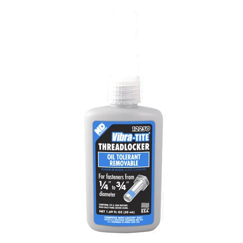 Vibra-TITE - 12250 122 Oil Tolerant Removable Anaerobic Threadlocker, 50 ml Bottle, Blue