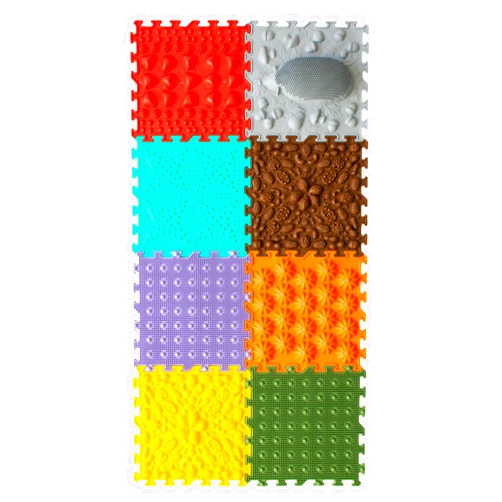 ORTO Nature Massage Puzzle Floor Mats - Orthopedic Game Mat for Kids, Sensory Play, Interlocking Floor Tiles, Childrens Play Mats, Game Mat Se (Hedgehog Here)